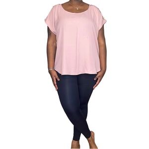 MISS LILI VERSATILE SCOOP NECK TUNIC - PINK SIZE 3X (NEW WITH TAGS) A19
